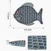 Slow Feeder Cat Bowls, Fish Shape Silicone Puzzle Feeder Lick