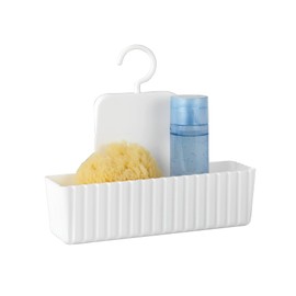 WENKO Shower Caddy, Polypropylene, White, 22.5 x 8 x 25.3 cm