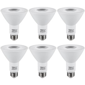 TORCHSTAR PAR30 LED Bulbs, 8W Equivalent 75W, CRI90+ Dimmable LED Spotlight Bulbs, UL Listed, 800LM Long Neck Flood Light Bulb for Recessed Trim Lighting, Track Light, 3000K Warm White, Pack of 6