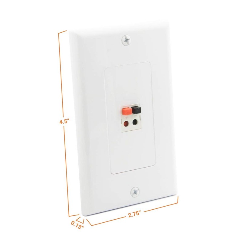 diyTech Premium Speaker Wall Plate - Spring Loaded Speaker Wire