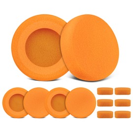 SOULWIT 6 Pcs Replacement Earpads for Koss Porta Pro, KSC11, KSC17, KSC75 Headphones, Soft and Durable Sponge Ear Pads Cushions with High-Density Foam - Orange