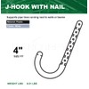 Highcraft PXJHNG004-10 PEX Support J-Hook Hanger with Nails; for 4