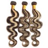 Dokksiiia Blonde Ombre Bundles P4613 Highlight Body Wave Dark Brown
