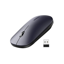 UGREEN Mouse Inalámbrico Silencioso, USB 2.4GHz con Receptor USB, Ratón Ultrafino 4 Niveles dpi Ajustables hasta 4000 dpi, para Ordenador, Portátil,
