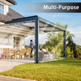 3 x 6 ft Clear Waterproof Tarp, PVC 11.8 Mil Tarpaulin with Grommets and Cable Tie, Duty Heavy Tear Resistant Cover for Camping, Plants Greenhouse, Cars, Patio and Pavilion