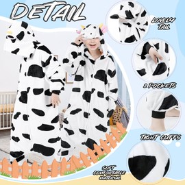 GALLETY Cow Costume - Unisex Child Animals Onepiece with Zipper -Plush Dairy Cow Onesie Costume Suitable for Party