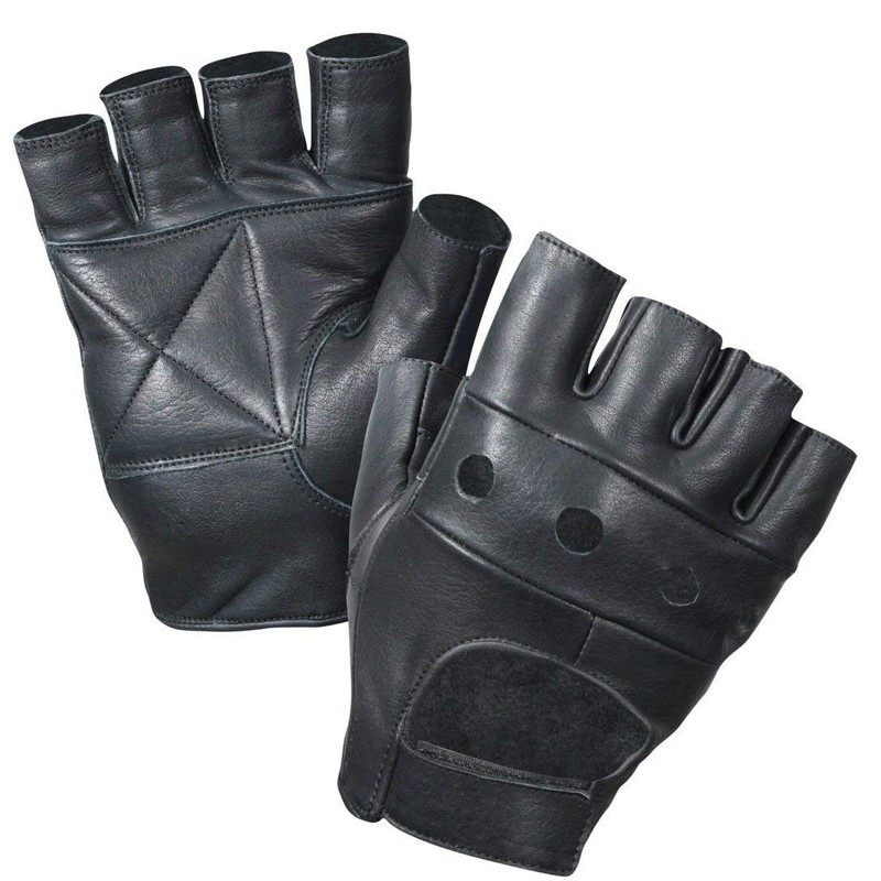PrimeLeather Quality Real Leather Soft Fingerless Gloves For Weight Training