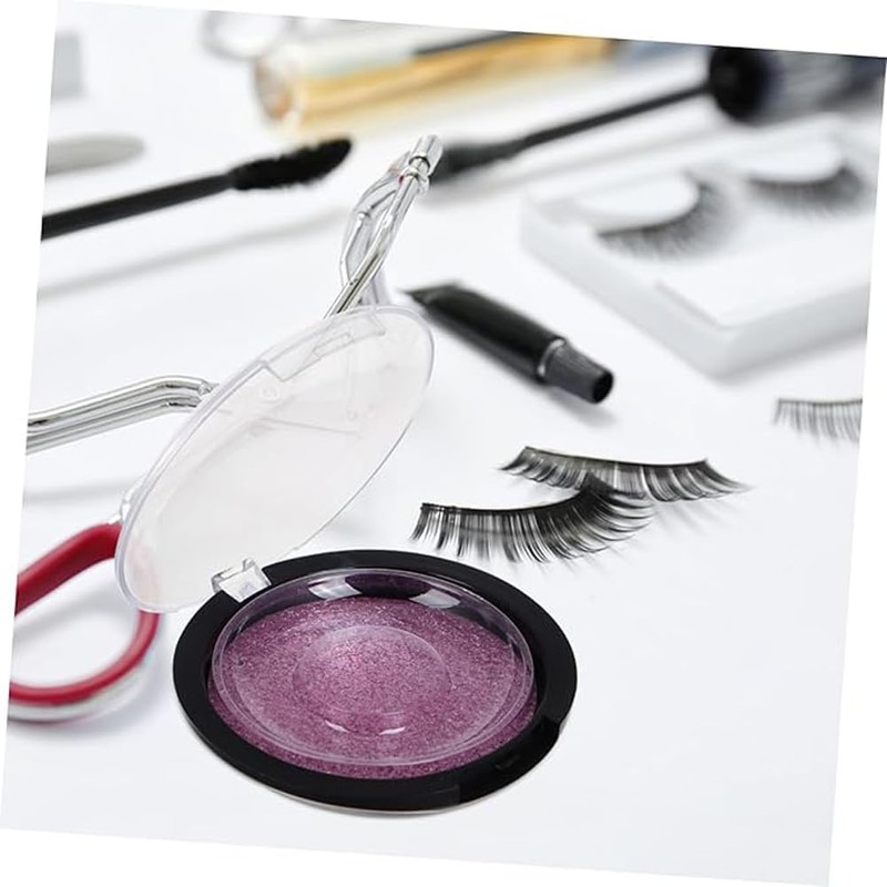 5pcs Pink Plastic Glitter Clear False Eyelash Storage Cases for