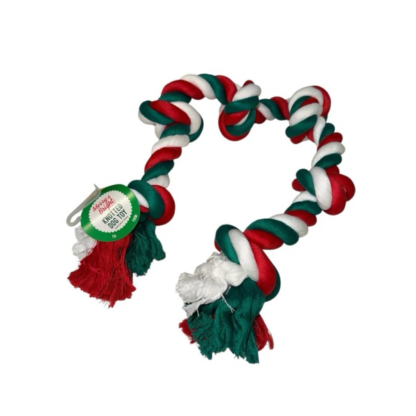 Merry & Bright Jolly 30” Dog Toy Knotted Rope Red