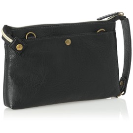 Golden Bear GBMH3NE3 Shoulder Antiqued 2-Way Clutch Shoulder Bag, Wallet Shoulder Bag, Second Bag, Black