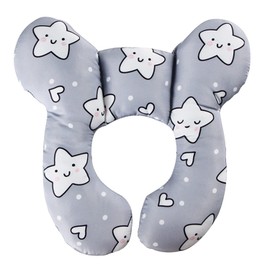 YLYDMY Baby Travel Pillow, Pushchair Car Seat Soft, Baby Travel Neck Pillow, for 0-1 Year Old Baby, Prevents Head from Tilting During Sleep (White Stars)