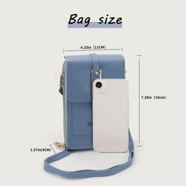 AfitLulu Crossbody Purses, Double Zipper Transparent Touchscreen Cell Phone Purse with Detachable Shoulder Strap (black)