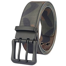 White Fang BT895 Men's Belt, Double Pin Buckle, Casual, Fashion, Simple, classic camo