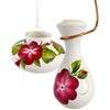 Lone Wolf Ceramic Hummingbird Feeder Set, Garnet Posy