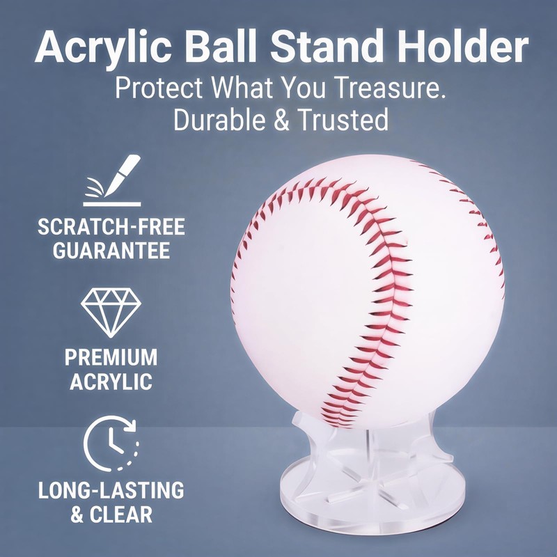 PATIKIL 8pcs Acrylic Small Ball Stand Holder | Clear Sports