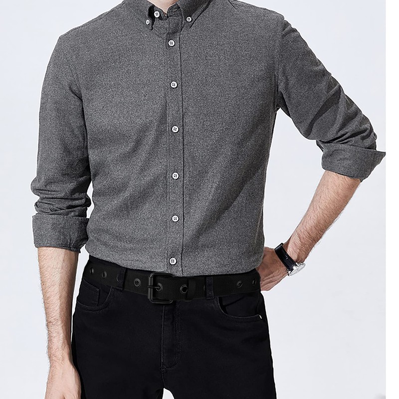 Awlyfm Mens Belt Black Casual Nylon Cloth Web Grommet Belts