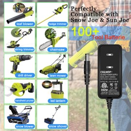 24V Quick Charger Compatible with Snow Joe and Sun Joe iBAT24 and 24VBAT Series Battery, for for All iON Battery Models iBAT24-LT, iBAT24-LTE,iBAT24-XR,24VBAT-LT,24VBAT-LTE,24VBAT-XR Charging Cord