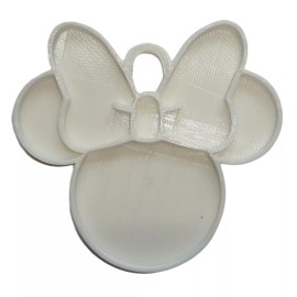 MINNIE MOUSE THEMED FACE EARS SHAPE WHITE CHRISTMAS ORNAMENT MADE IN USA PR4883