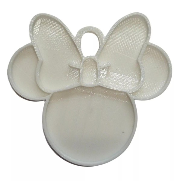 MINNIE MOUSE THEMED FACE EARS SHAPE WHITE CHRISTMAS ORNAMENT MADE