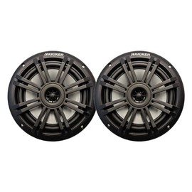 KICKER 6.5" 150 Watt Peak Power 2-Way Marine OEM Replacement Black Boat Audio Speakers (Pair)