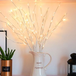 3 Pack Twig Lights LED Lights Battery Powered Decorative Fairy Lights Lighted Branches for Festival Room Home Romantic Decoration (Silver twig Lights)