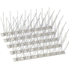 KKY Bird Spikes Stainless Steel Base, Metal Bird Repellent Nail Fence Kit, Can Be Used to Stop Pigeons and Other Small Birds, Covering 65 Feet 60 Packs.