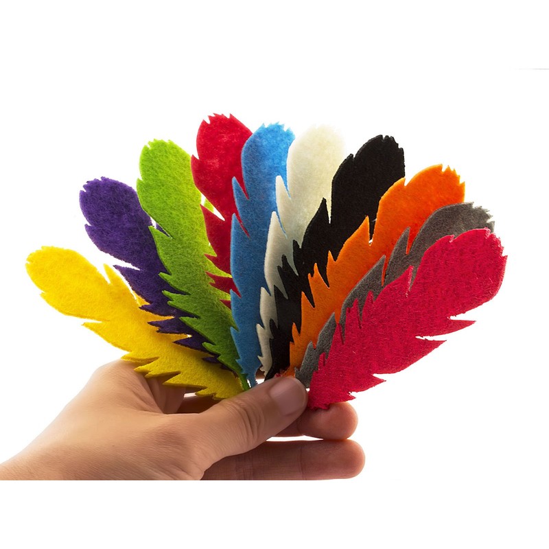Summer-Ray 50pcs Mixed Color Felt Feather Laser Cut Embellishment Value