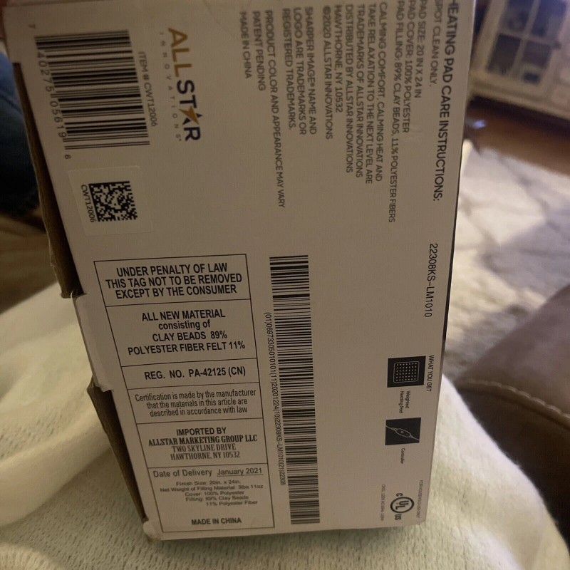 Sharper Image Weighted Heating Pad 9 Massaging Calming Heat Vibration