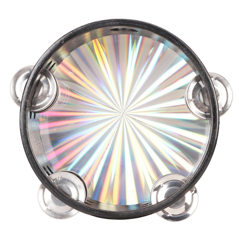 6 Inch Tambourines Double Row Melodious Polished Reflective Drum Hand