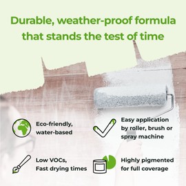 HOME GUARD Exterior House Paint Durable Barn Paint: Commercial Grade Cracking & Wood Rot Protection for Wood Buildings, Shed, Fence, Gate, Doors & Furniture [Green] - (2.5 Liter)