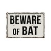 Deerts 137VS Beware of Bat - Cartel de Aluminio Retro