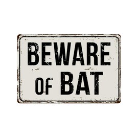Deerts 137VS Beware of Bat - Cartel de Aluminio Retro (20,3 x 30,5 cm)