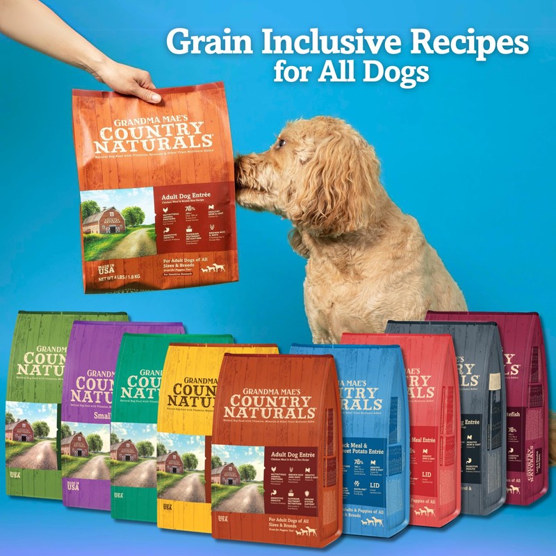 Grandma Mae's Country Naturals Dry Dog Food, Lamb, Whitefish &