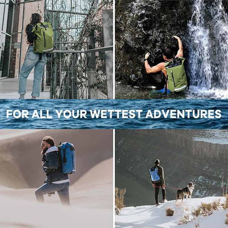 Mochila Impermeable, Bolsa Seca Enrollable Resistente para Kayak, Rafting, canotaje