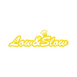 Low & Slow Sticker - Decal - Die Cut - Euro JDM Ver 2 - Yellow Gold 24.00" x 6.94"