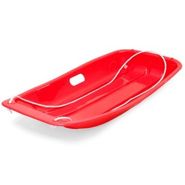 Best Choice Products 35in Kids Outdoor Plastic Sport Toboggan Winter Snow Sled Board w/ Pull Rope, 2 Handles - Color: Red
