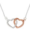Silverly Women's .925 Sterling Silver Rose Gold Plated Double Heart