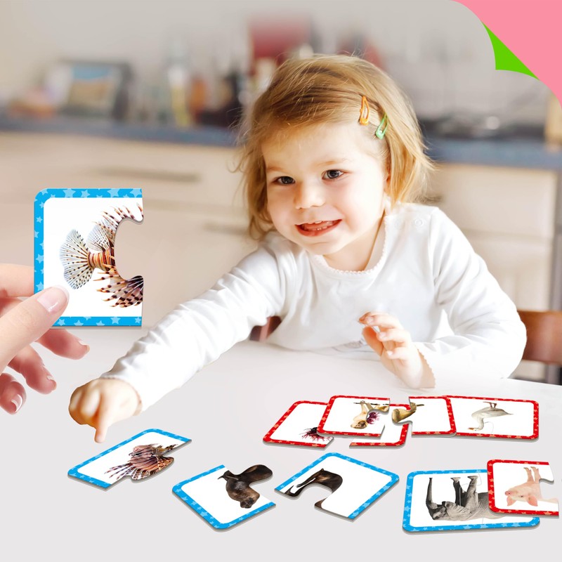 48 Animal Matching Puzzles with Error-Correction, Self-Correcting Puzzle Match Game