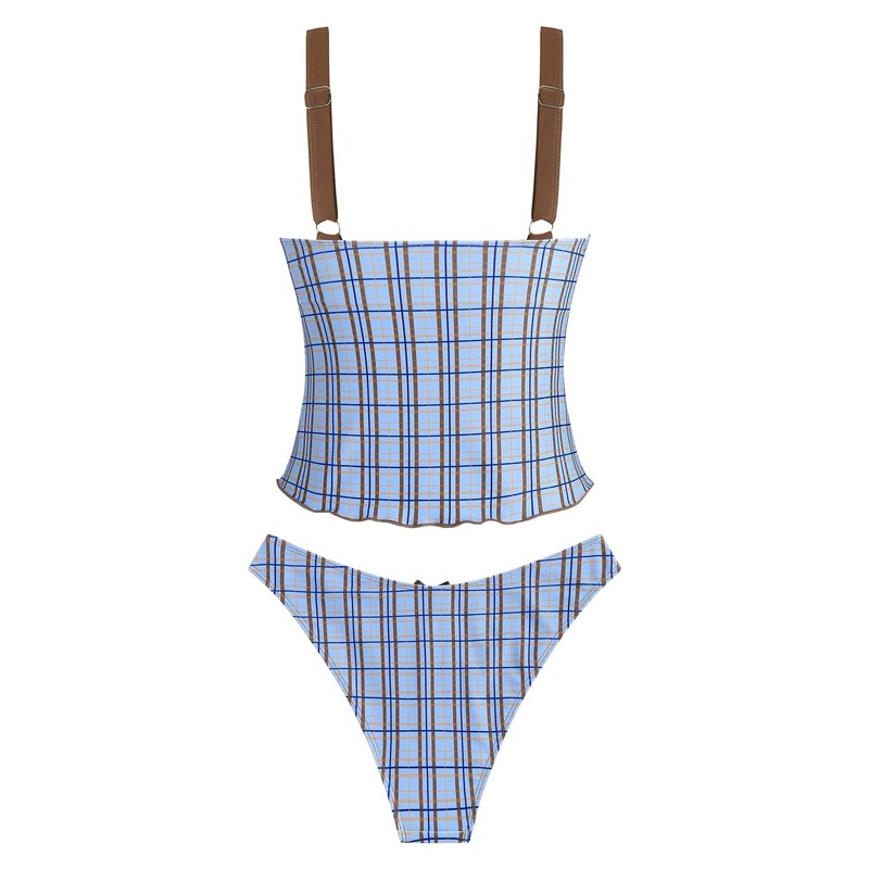 ZAFUL - Traje de baño tankini para mujer, cuello en
