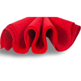 FabricLA | Red Glitter Felt Fabric | Synthetic/100% Felt by The Yard | Sparkling Shimmery Felt Fabric | 18X60 Inch Wide