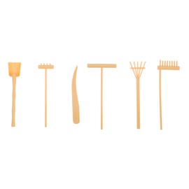 Toyvian Zen Sand Rake Adornments Set of 6 Mini Zen Sand Rakes Bamboo Rock Garden Sand Tray Rake Tools for Home Office Table Mini Rakes Push Tools