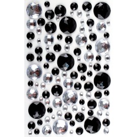 MÉGACRÉA Megacrea DIY Stickers Rhinestone Round Black Crystal 0,5 To 2 CM 106 P