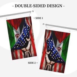 Usa American And Western Sahara Flag 3x5 Ft Flag Double Sided Vertical 3x5 Foot National Flag For Outside Yard Garden Decorative Banner Funny Indoor Outdoor Flags