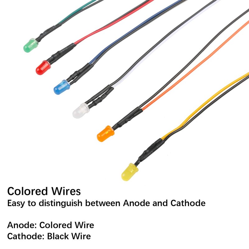 EDGELEC 50pcs 12 Volt 5mm Yellow LED Lights Emitting Diodes,