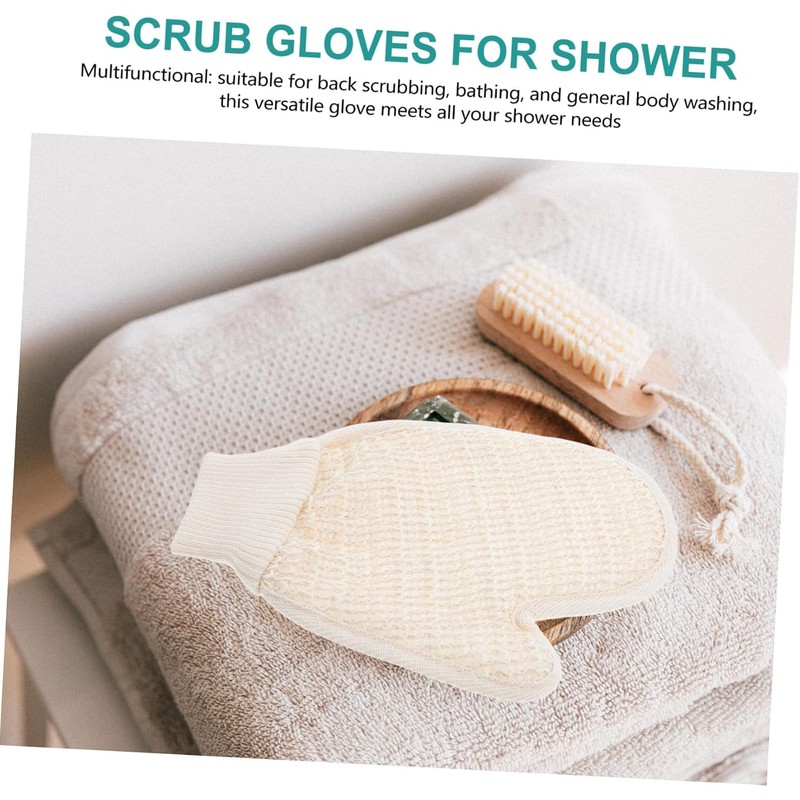 Guantes de Baño Exfoliantes de Doble Cara ERINGOGO Sisal Color