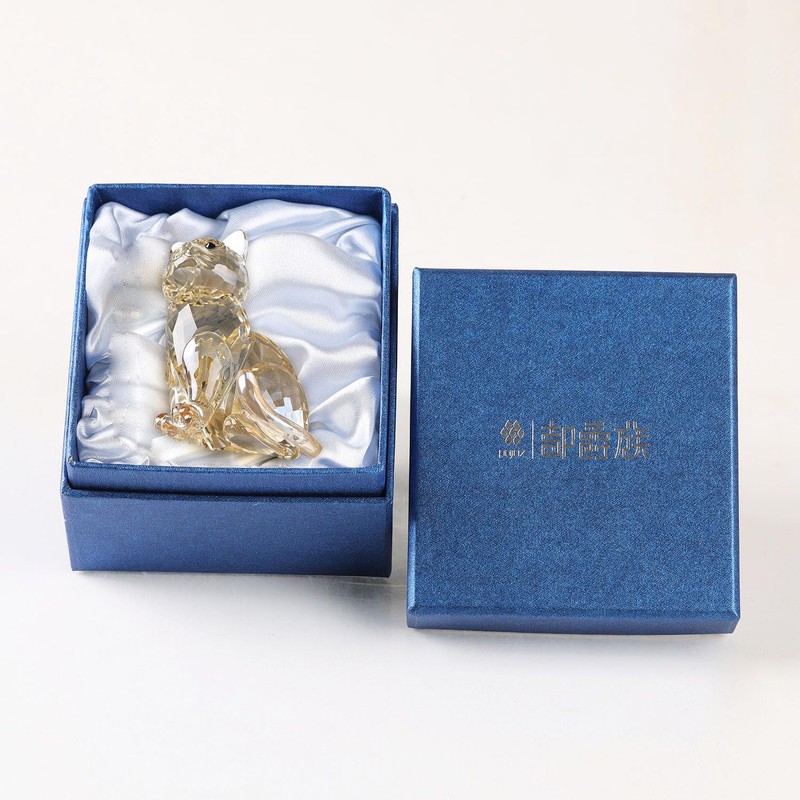 Crystal Cat Realistic Animal Kitten Art Figure Collection Table Decoration