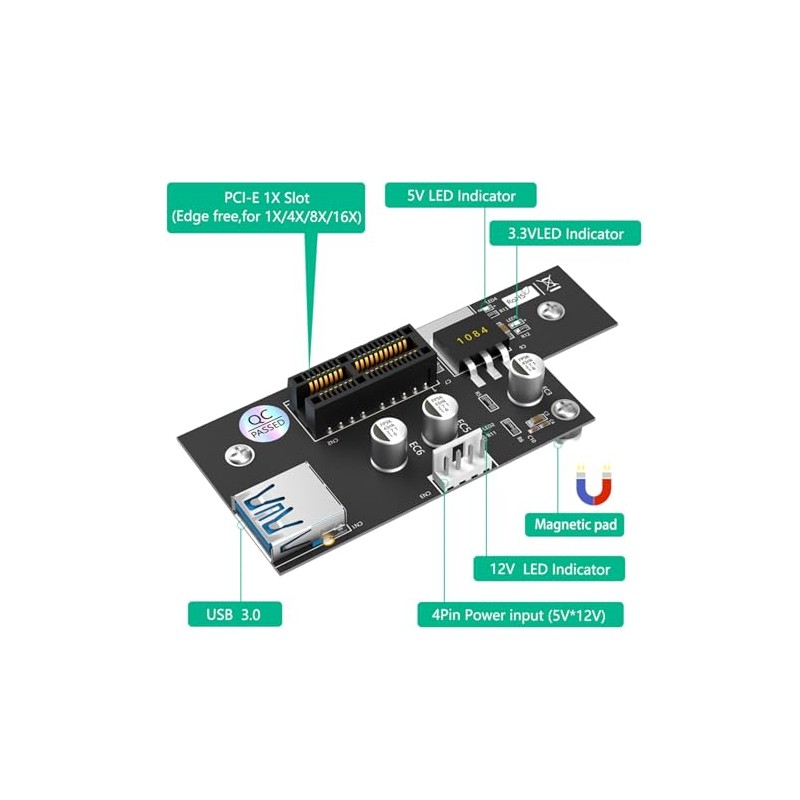 Extensor Horizontal PCIE 1X a 1X USB3.0 para computadora y