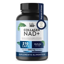 Nad Colágeno Hidrolizado Life360+ Collagen Nad+ 210 Cápsulas Sabor Sin sabor