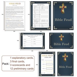 Bible Feud Quiz, Bible Trivia Games for Family, Family Feud Game for Adults, Bible Family Feud Questions, Games for Church Group, Trivia Cards(scyx02)