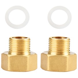 Noosverl 2 pieces reduction extension reducer 3/8 to 1/2, 3/8 inch external x 1/2 inch inner brass